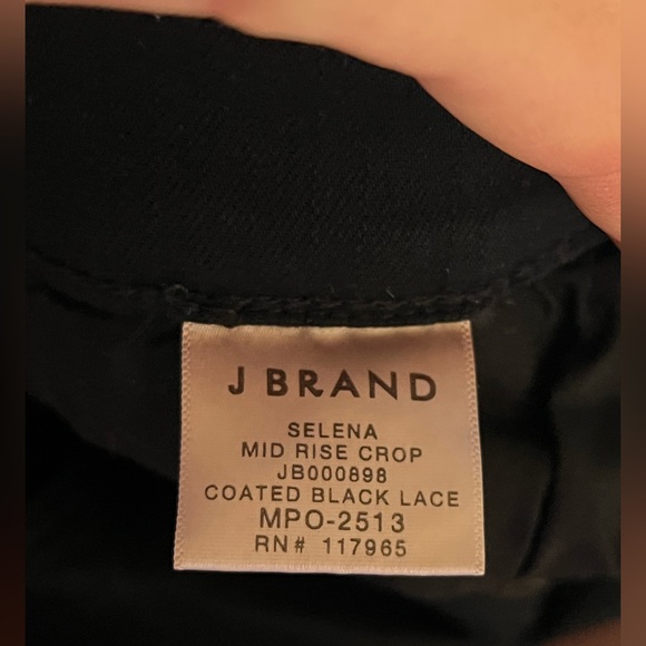 J BRAND SELENA MID-RISE CROP PANTS WITH LACE TRIM - Picture 8 of 8